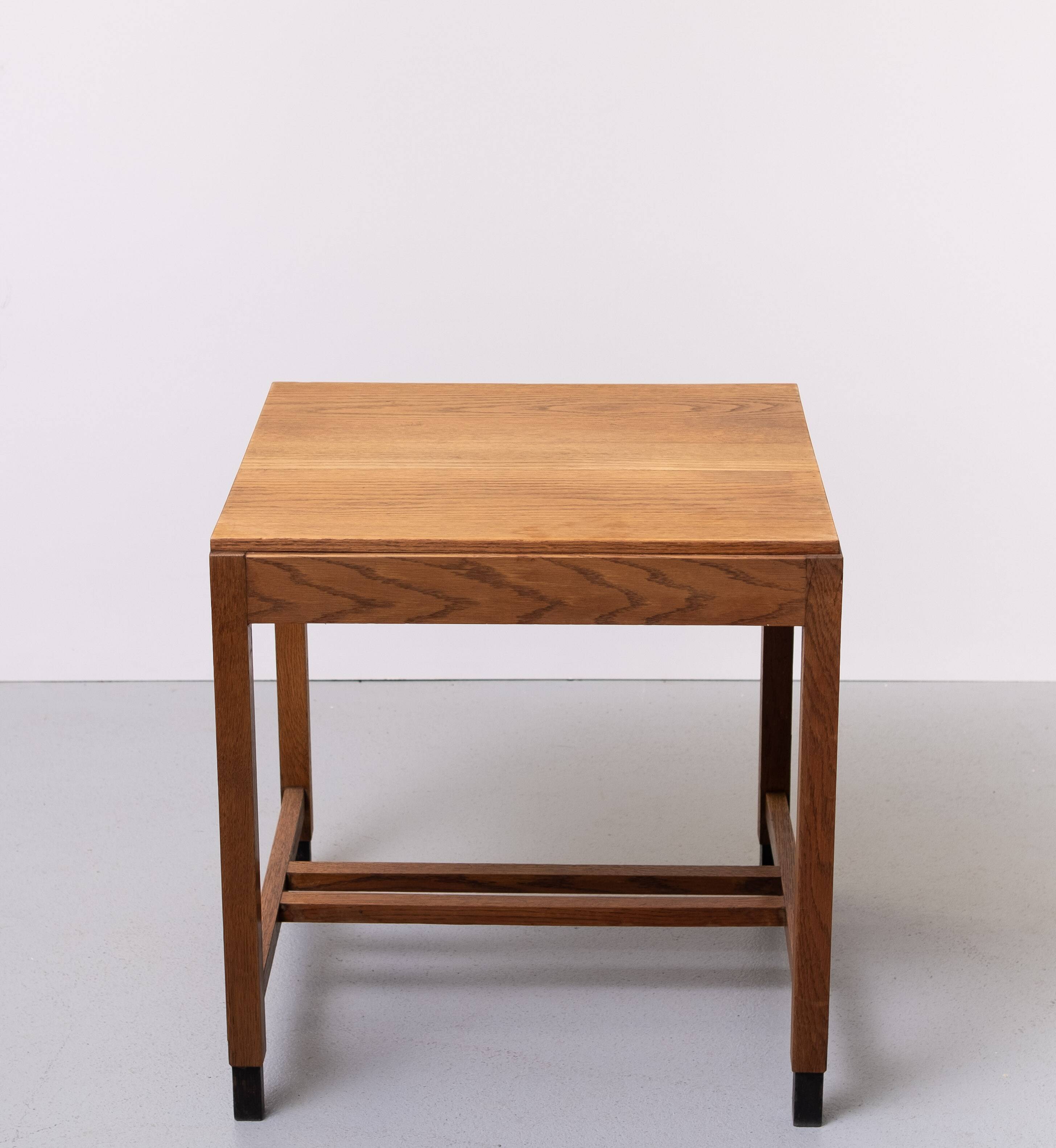 Amsterdamse School Oak writing table Dutch Art Deco 1930s