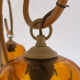 Vintage chandelier with 3 burners in rattan and bamboo