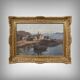 Painting "The Port of Camaret", oil on canvas, signed H. Callot – early 20th century