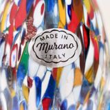 Blue Murano Glass Vase Attributed to Fratelli Toso with Murrines, Italy