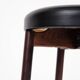 Tabouret de bar - bois de rose et cuir noir - design danois - années 1970