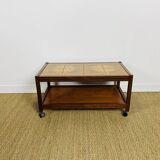 Scandinavian coffee table in wood and ceramic