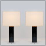 Paire de lampes en verre et céramique Simon Pearce
