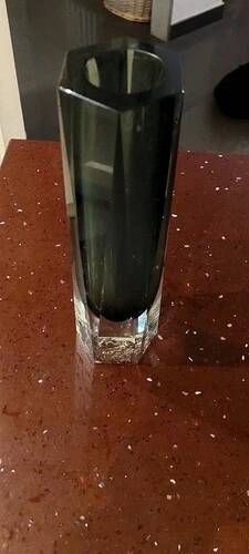 Vase Vintage En Verre Murano Sommerso Goutte Gris Fumé Transparent Années 6