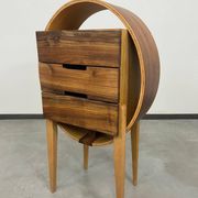 Oval wooden commode by Kreatippcci Studio