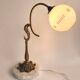 French Art Nouveau bronze and marble lamp