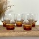 5 LUMINARC France glasses with amber feet