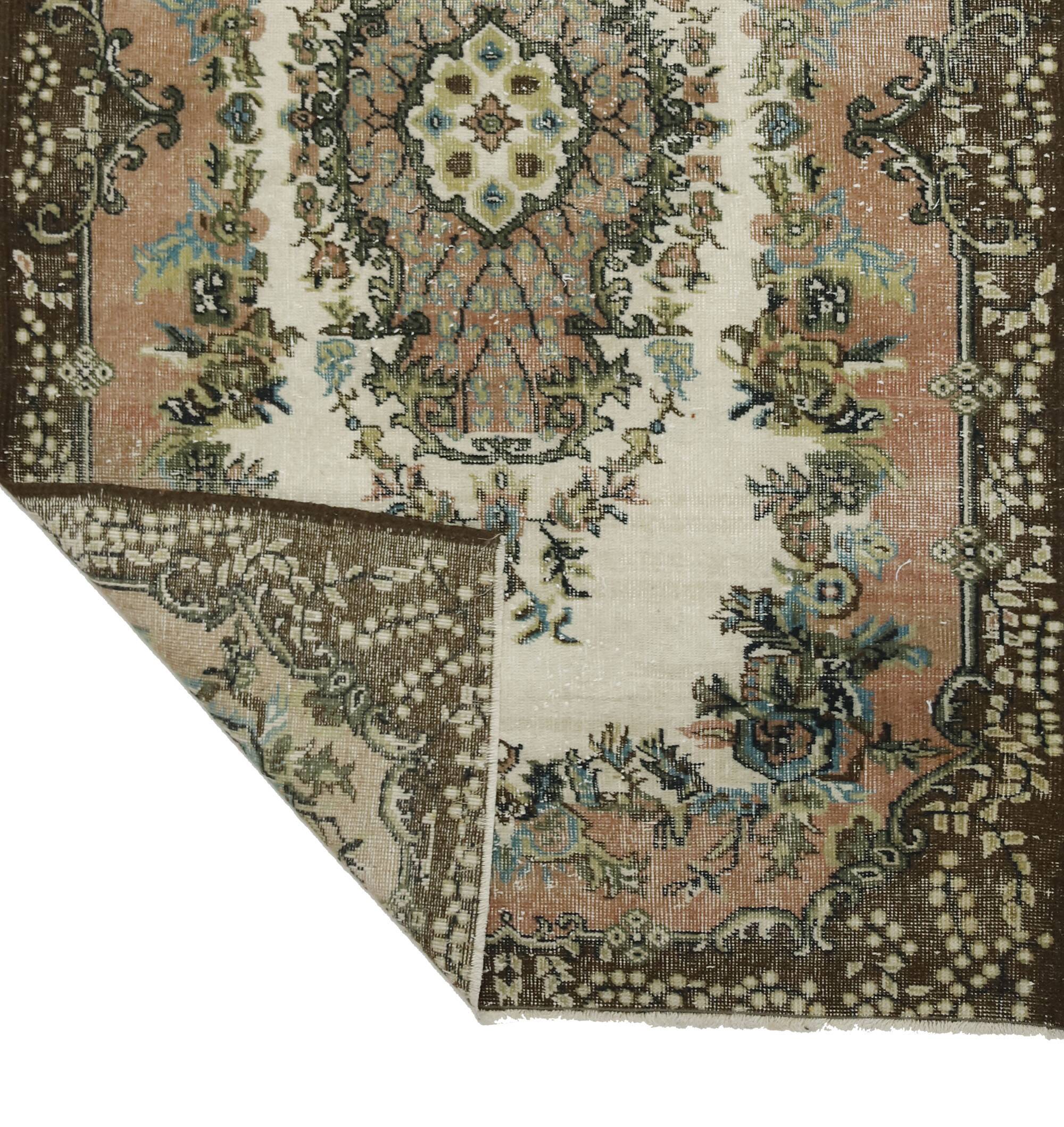 Turkish Anatolian Handmade Vintage Area Rug 212 cm x 125 cm