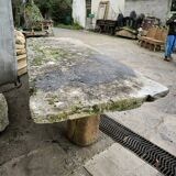 Large brutalist slate table