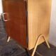 Metal and wood boarding school bedside table
