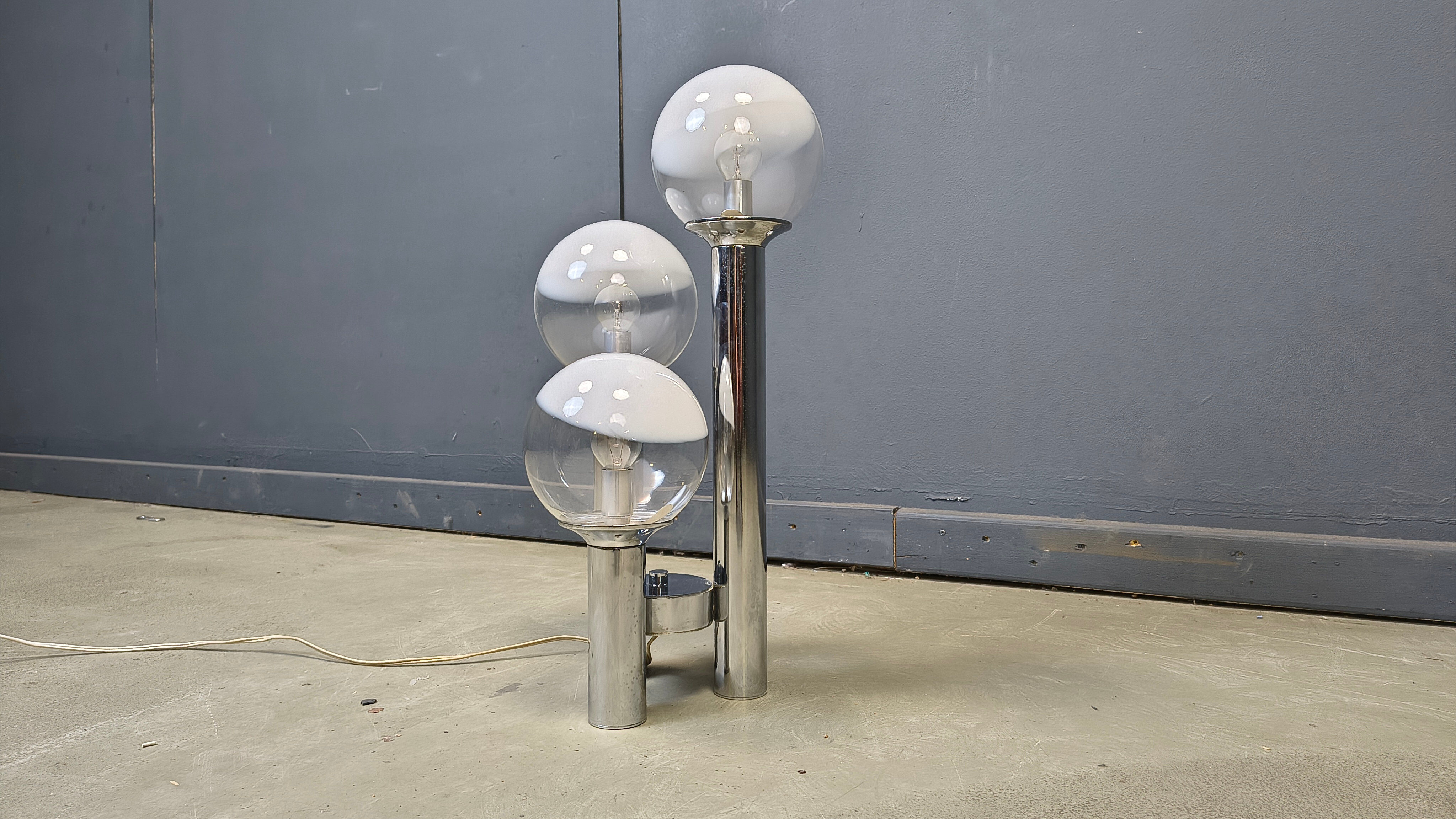 Vintage glass globe table lamp by Mazzega, 1970s