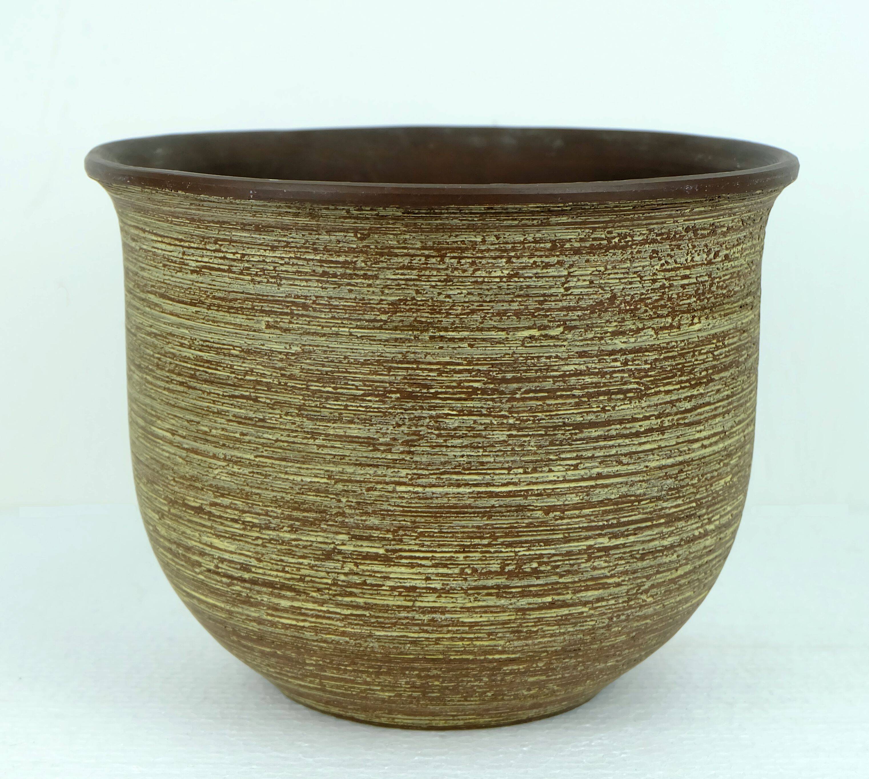 Large mid century flowerpot plant pot dümler & breiden carved dekor