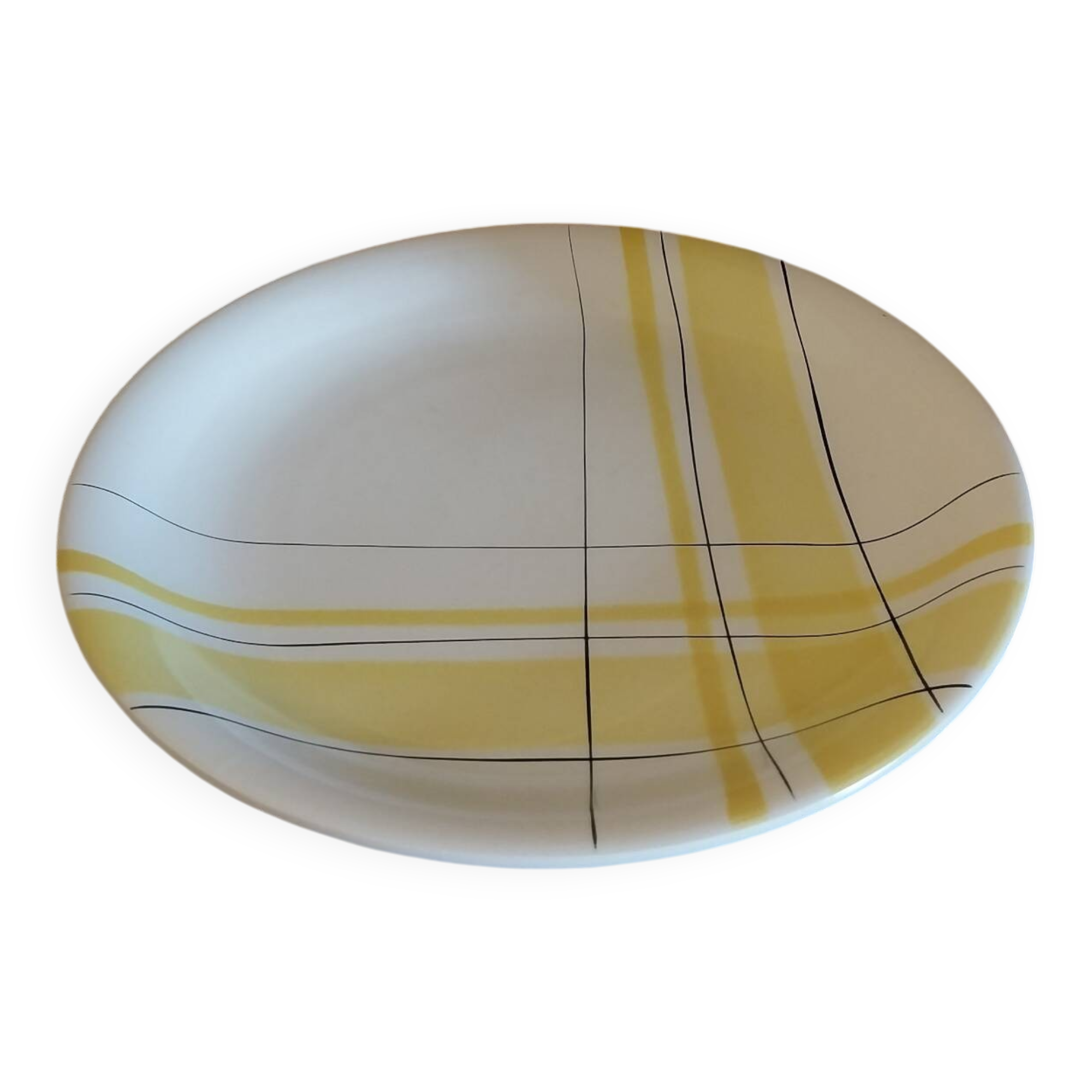 Old large earthenware dish Salins France