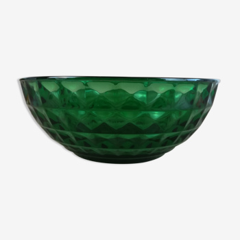 Green glass bowl