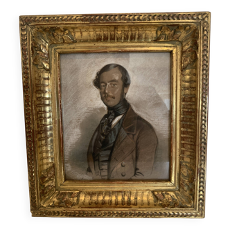 Huile sur panneau Portrait peint d'un gentilhomme Signé et daté 1842 / XIX
