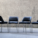 Paire de fauteuils conférence noirs et chrome années 60