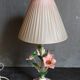 Bouquet lamp to table in vintage painted sheet vinyl lampshade