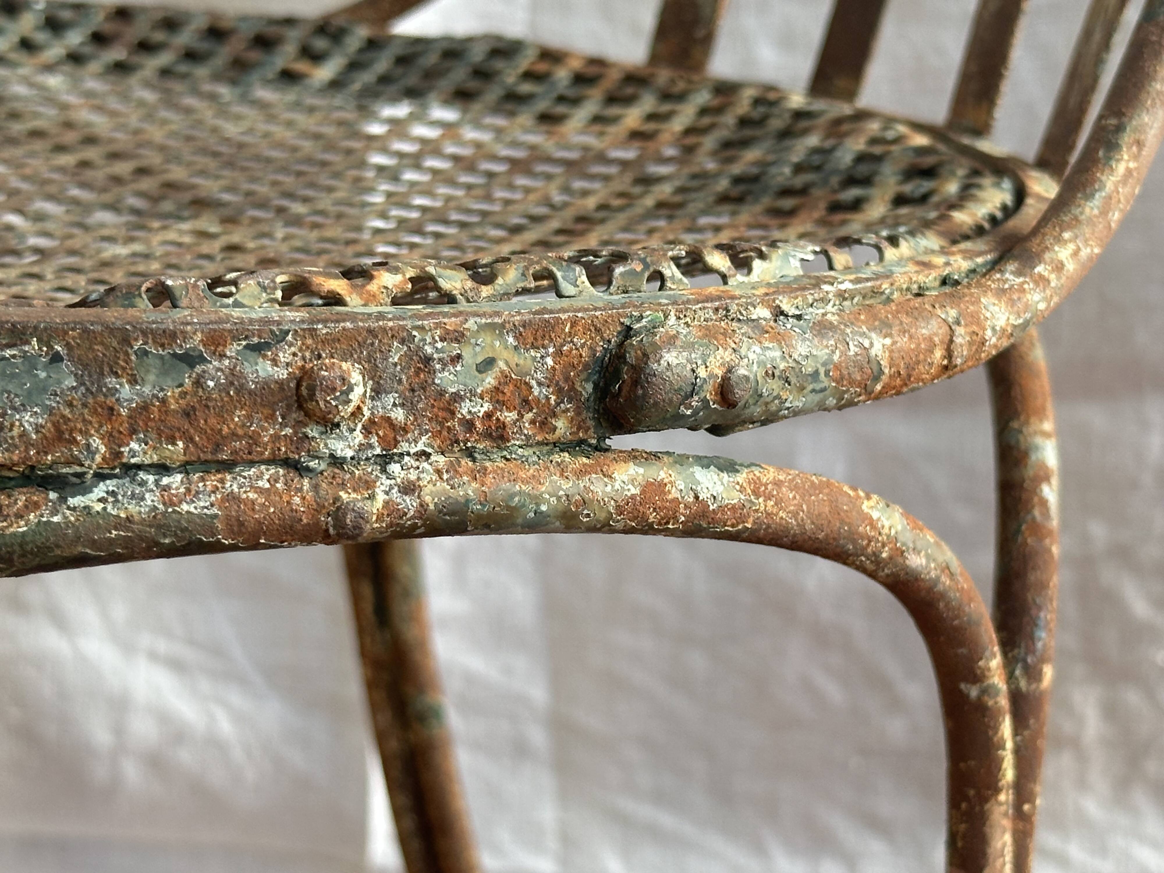 Chaise de jardin en fer peint XIXe