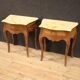 Pair of Italian inlaid bedside tables with marble top