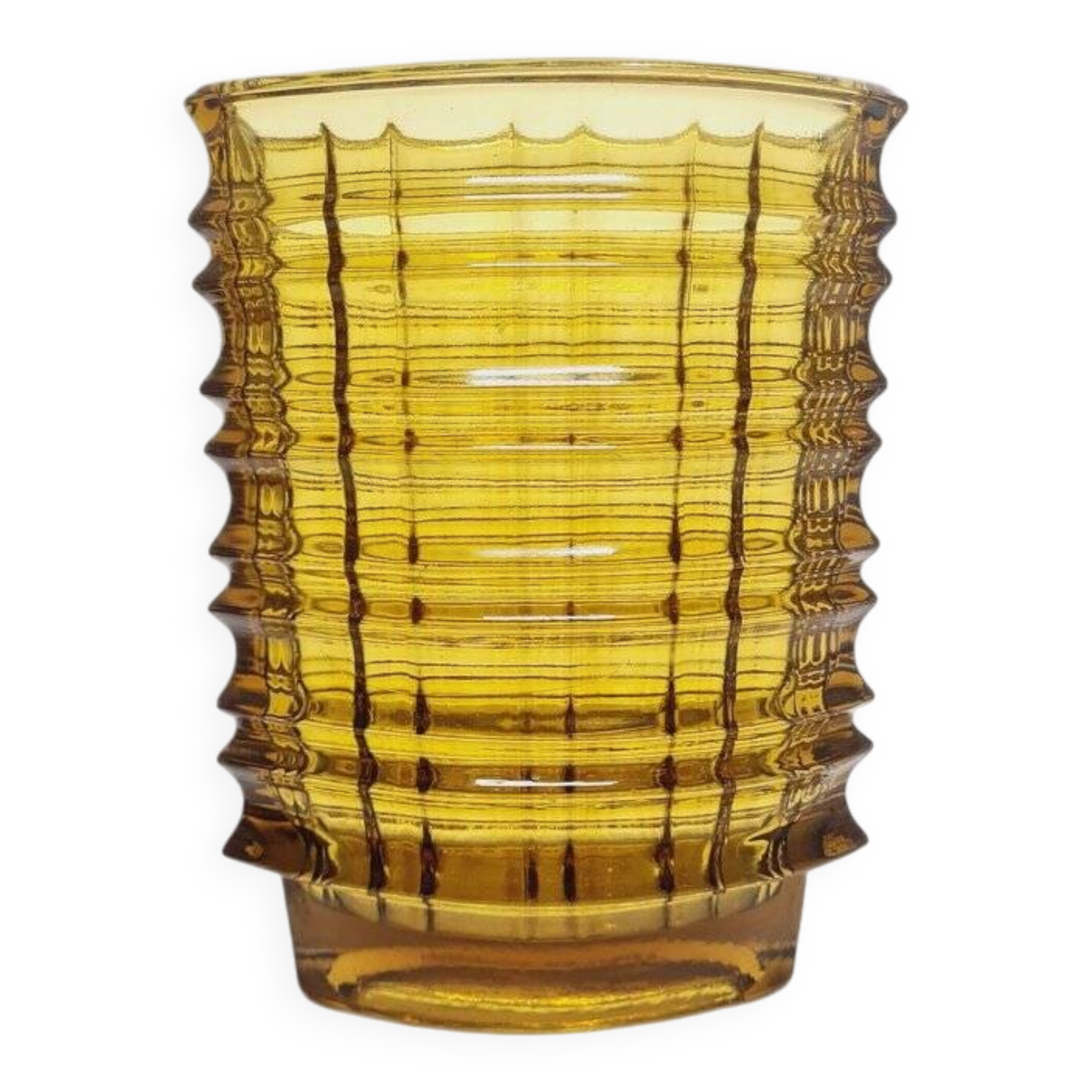 New Look Optical Vase by Jan Sylwester Drost for Ząbkowice Glassworks, 1970s