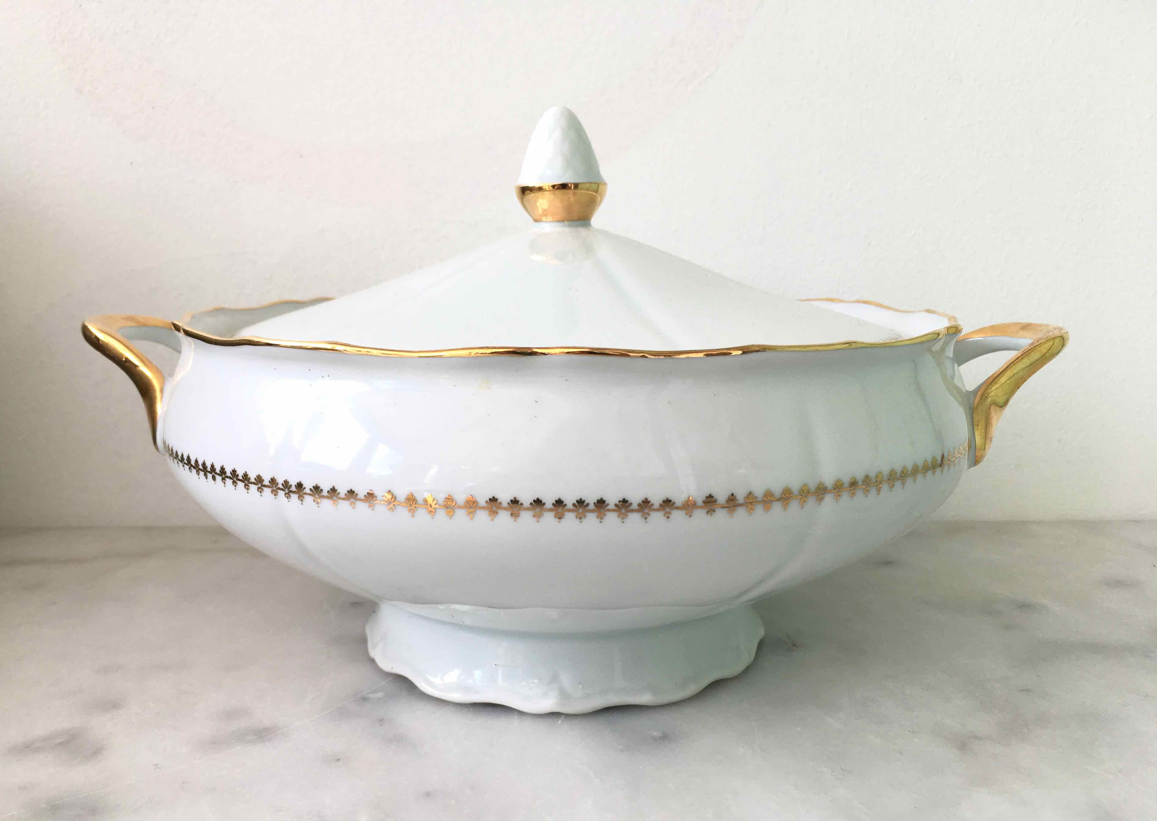 Plate service for 8 in Sologne porcelain