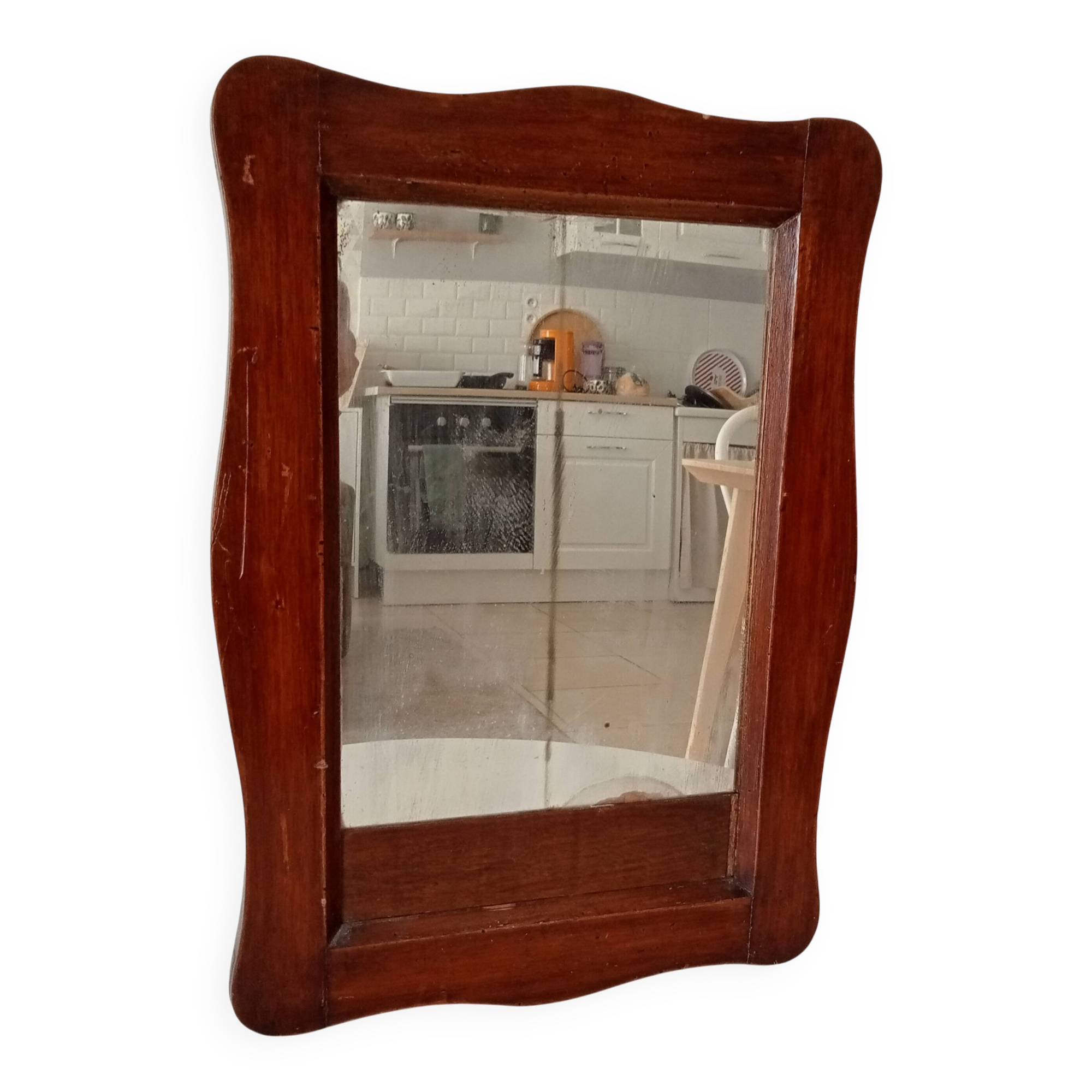 Miroir ancien en bois rustique