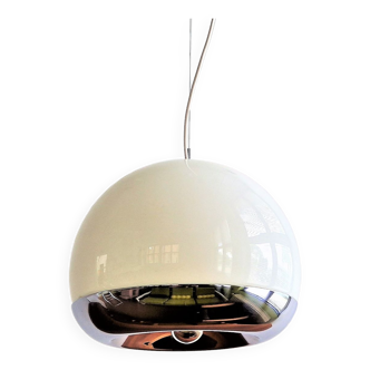 Suspension en verre et chrome de De Martini, Falconi & Fois pour Reggiani, Italie Années 1970