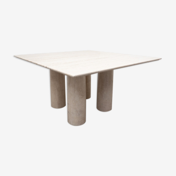 Travertin Dining Table Il Colonnato by Mario Bellini for Cassina, 1970s