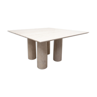 Travertin Dining Table Il Colonnato by Mario Bellini for Cassina, 1970s