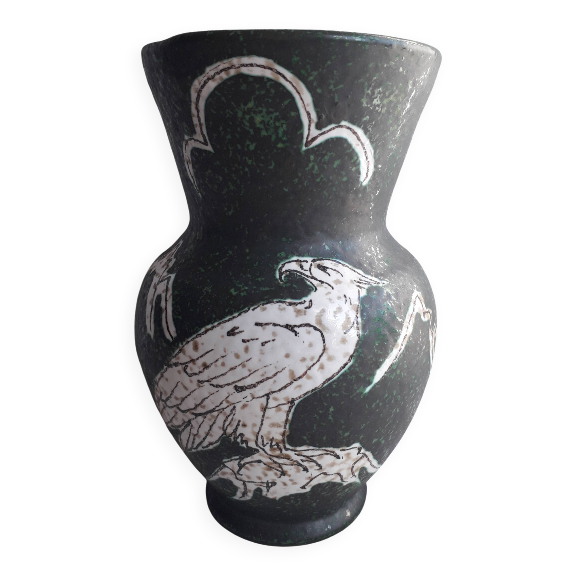 Vintage vase with alpine decor by Italy