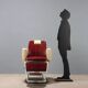 Fauteuil de barbier vintage en métal émaillé et similicuir design années 1960