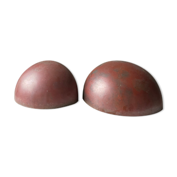 Pair of danish copper vintage outdoor wall lamps