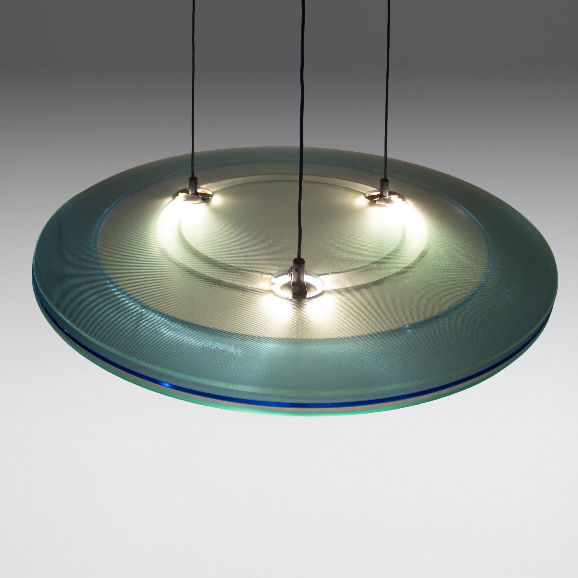 Pendentif Aurora Blue de l'ère spatiale par Arteluce, Perry King et Santiago Miranda,