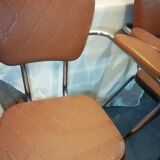 2 skaï chairs and vintage chrome