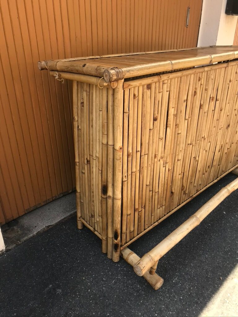 Foldable bamboo bar 70s