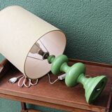 Vintage 70s lamp, turned wooden base