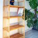 Large rattan and cane shelf