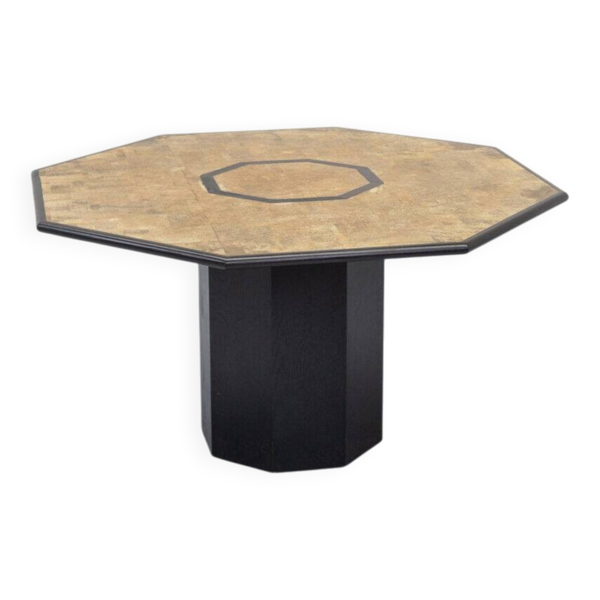 Table à manger en liège octogonale Italie années 1980