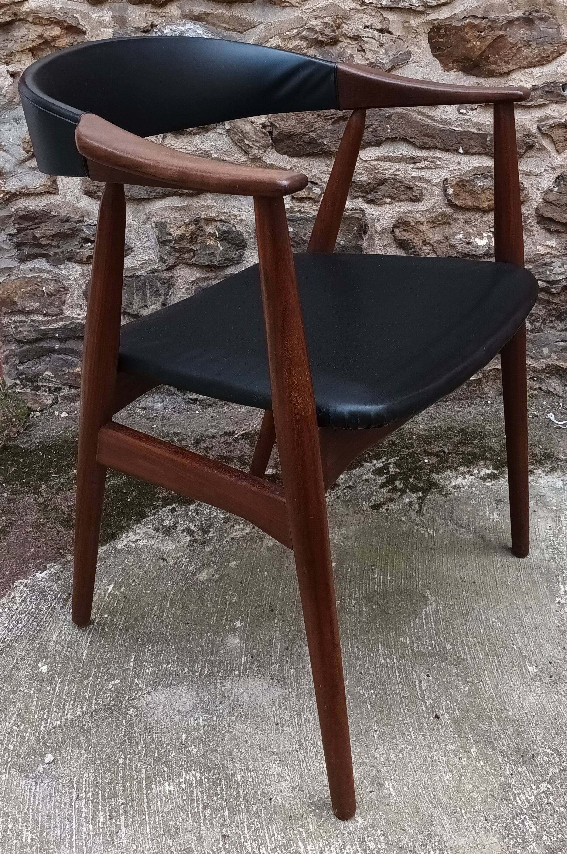 Danish desk chair in teak by Thomas Harlev, 60s