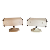 Pair of designer bedside tables – Gauthier, tulip base (clover)