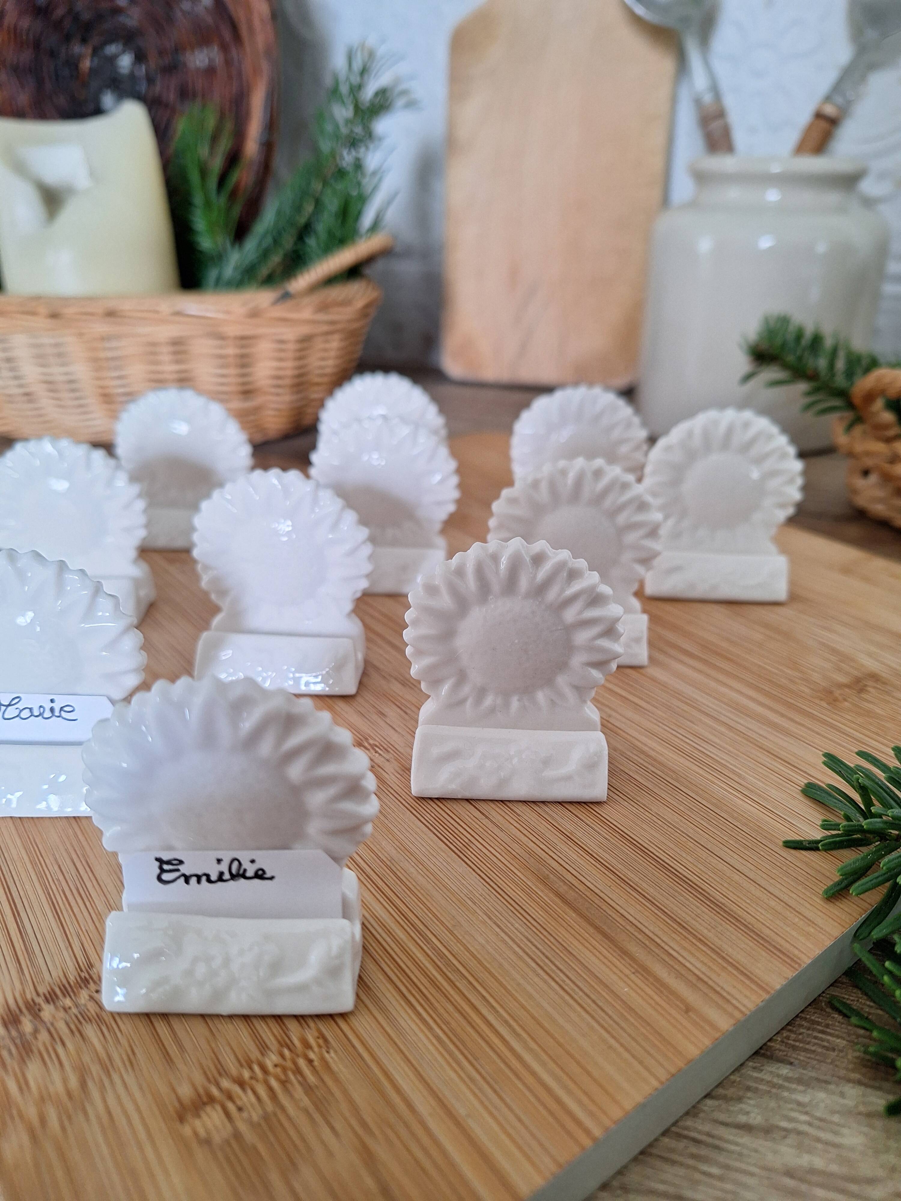 White porcelain name holder