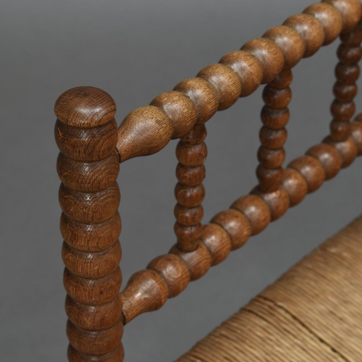 Vintage turned oak corner side chair, 1930s