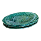 Set of 4 dessert plates in earthenware with vine leaves Gien
