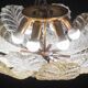 Murano Glass Gold and Transparent Leaves Chandelier or Flush Mount, 1970s