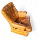 Fauteuil club en cuir de mouton des années 1970 avec porte-revues