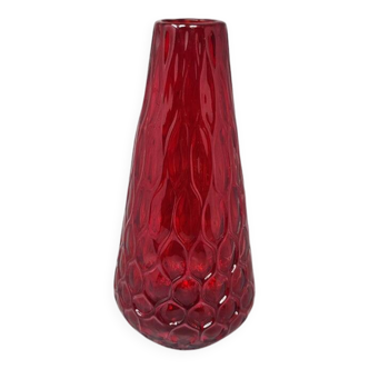 1960s Gorgeous Red Vase in Murano Glass By Ca dei Vetrai. Made in Italy