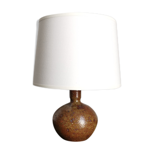Lampe en grès pyrité signée Guy Baudat La Borne