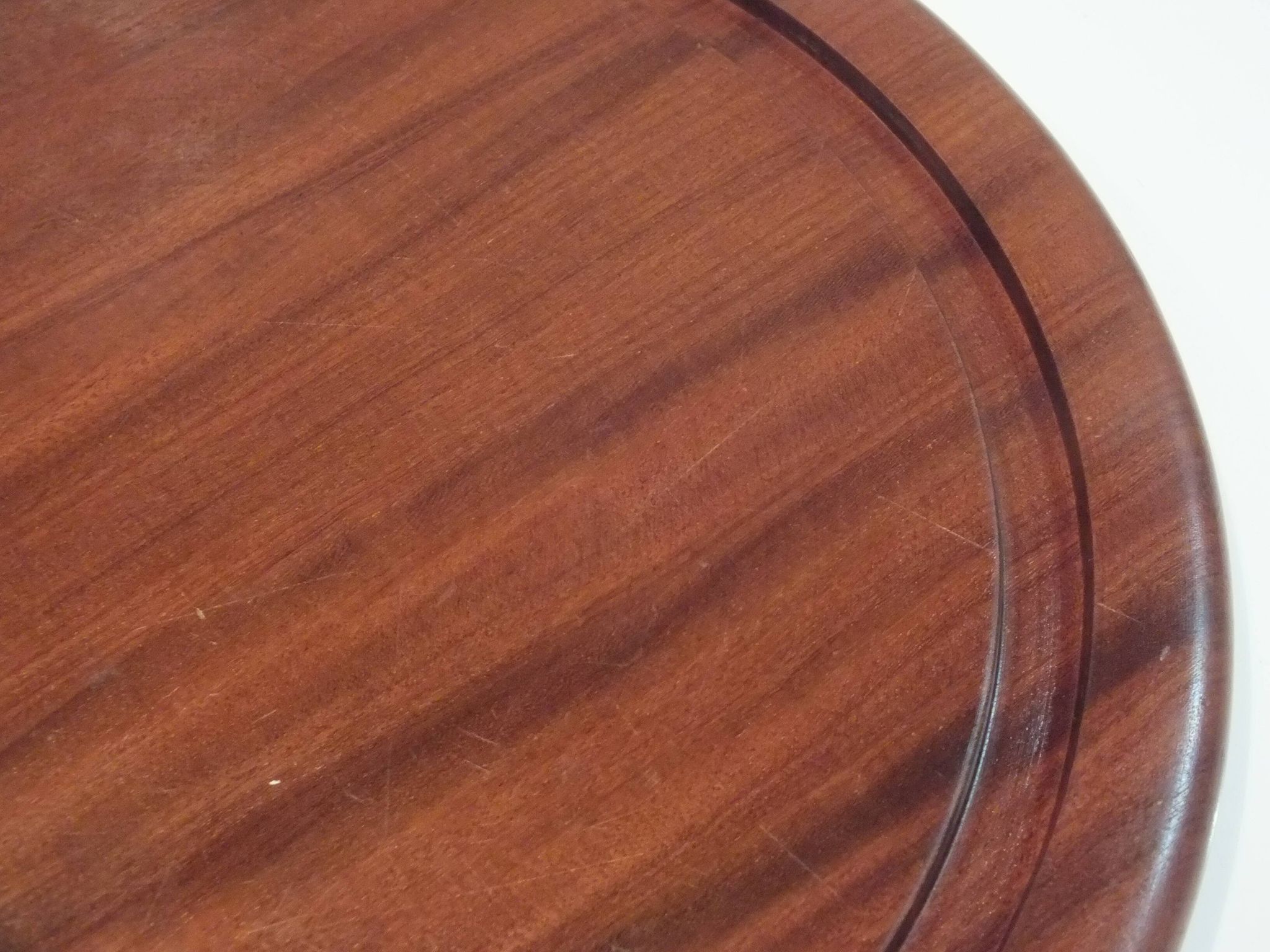 Large teak cheese board 1970 with bell, Cluze creation