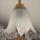 Vintage French Goose Neck Lamp - Grape Detail - Opaque Glass Shade