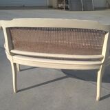 Banquette en corbeille de style Louis XVI en cannage